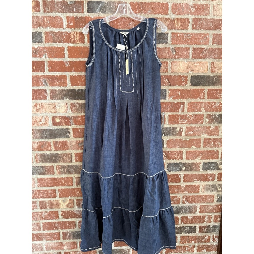 Max Studio Sleeveless Split Maxi Dress Indigo Blue Women's S New Retail $178